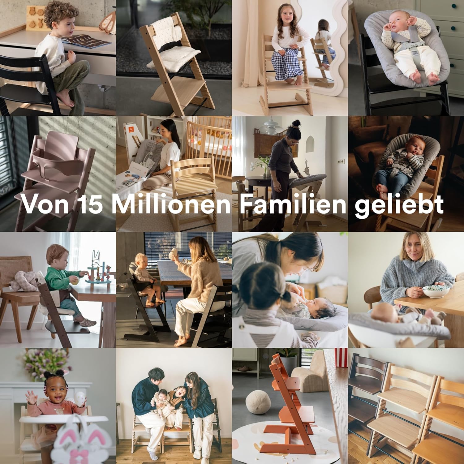 Stokke Tripp Trapp Hochstuhl, White - Inklusive Stuhl + Baby Set2 für Kinder von 6-36 Monaten - Verstellbar, ergonomisch & leicht zu reinigen