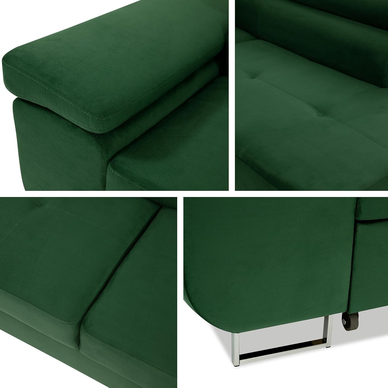 Mirjan24 Torezio Corner Sofa with Bed Box, Adjustable Headrests, Sofa with Sleep Function, Corner Couch for Living Room, Upholstered Corner, L-Shape Couch with Bed Function (Manila 16, Side: Left)