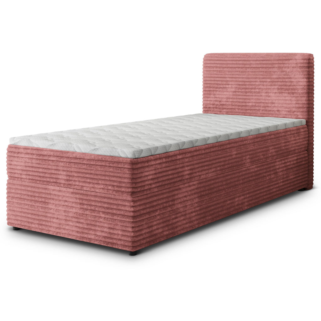 Masseno Boxspringbett PISA 160x200 cm Komplett-Set mit Matratze und Topper, Polsterbett mit Zwei Bettkästen -Creme, TILIA 03