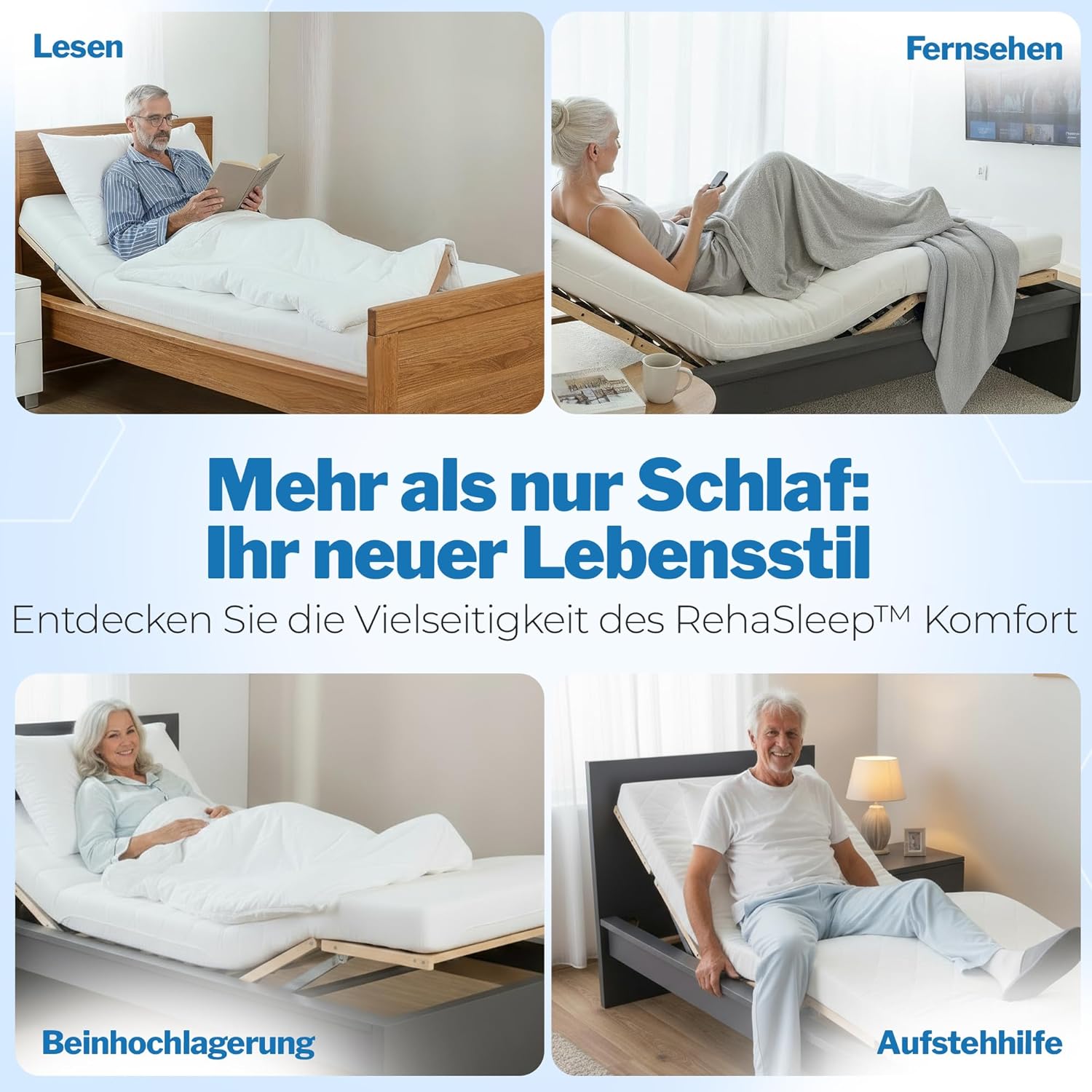 Lattenrost elektrisch verstellbar Komfort 100x200 – 28 Birkenholzleisten für erholsamen Schlaf – 100 Nächte Probeschlafen – Lattenrost elektrisch Made in Germany
